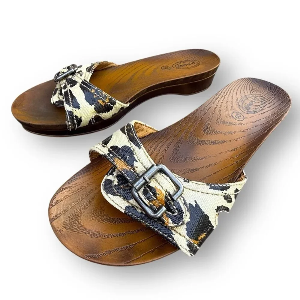 Dr. Scholl's Advanced Comfort Leopart Print Animal Faux Wood Sandals size 8 - Picture 4 of 12
